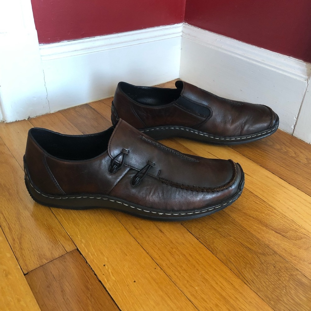 RIEKER | Women’s Brown Slip Ons ANTISTRESS . Comfy